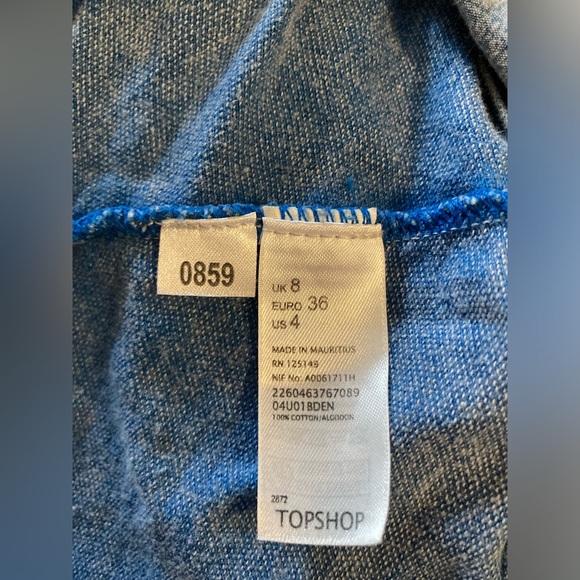 Topshop Denim Look Zip Up Bustier Style Top - Picture 5 of 5